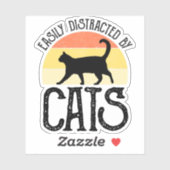 Leicht von Katzen abgelenkt Aufkleber (Blatt)