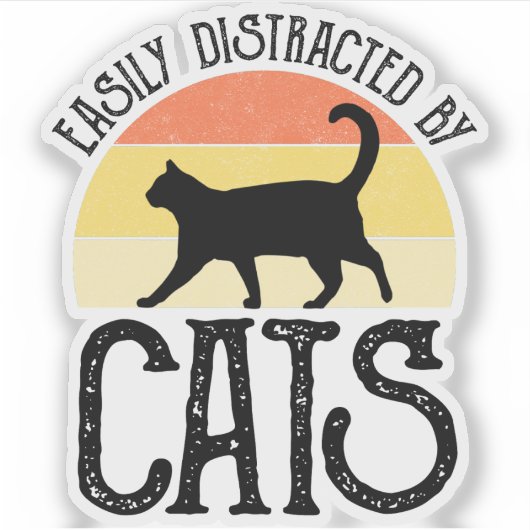 Leicht von Katzen abgelenkt Aufkleber (Vorderseite)