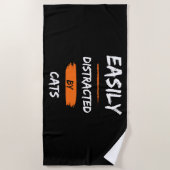 leicht von Katzen abgelenkt Strandtuch (Vorderseite)