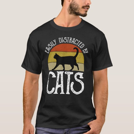 Leicht von Katzen abgelenkt T-Shirt (Vorderseite)
