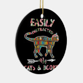 Leicht von Katzen-Büchern abgelenkt Keramik Ornament (Rechts)