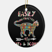 Leicht von Katzen-Büchern abgelenkt Keramik Ornament (Links)