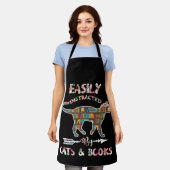Leicht von Katzen-Büchern abgelenkt Schürze (Getragen)
