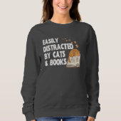 Leicht von Katzen und Büchern abgelenkt | Buchlieb Sweatshirt (Vorderseite)