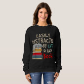 Leicht von Katzen und Büchern abgelenkt - Katzen & Sweatshirt (Vorne ganz)