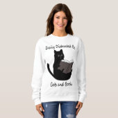 Leicht von Katzen und Büchern abgelenkt, Niedliche Sweatshirt (Vorne ganz)