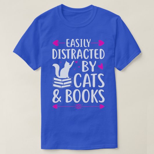 Leicht von Katzen und Büchern abgelenktCute Cat Bo T-Shirt (Design vorne)