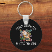 Leicht von Katzen und Garnen abgelenkt Schlüsselanhänger (Vorderseite)