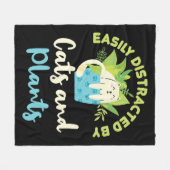 Leicht von Katzen und Pflanze abgelenkt KatzenPfla Fleecedecke (Vorderseite (Horizontal))