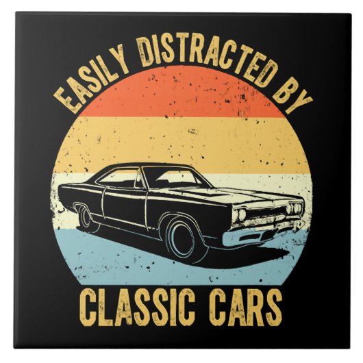 Leicht von klassischen Autos abgelenkt Fliese (Vorderseite)