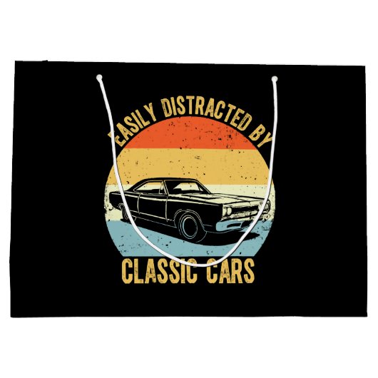 Leicht von klassischen Autos abgelenkt Große Geschenktüte (Rückseite)