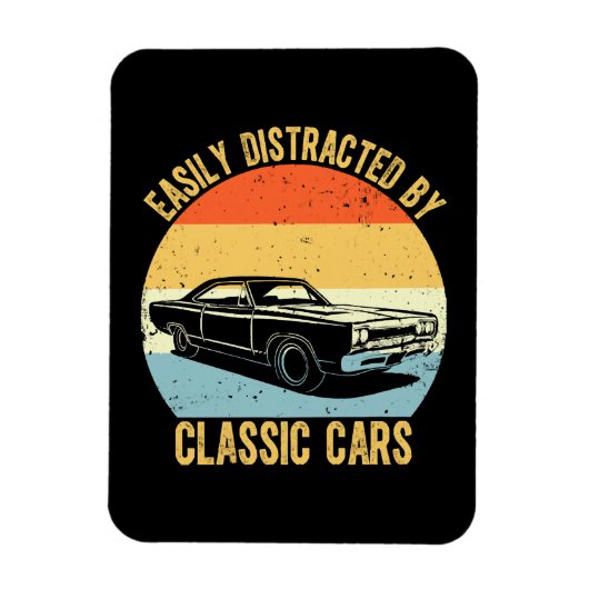 Leicht von klassischen Autos abgelenkt Magnet (Vertikal)
