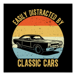 Leicht von klassischen Autos abgelenkt Poster