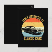 Leicht von klassischen Autos abgelenkt Postkarte (Vorne/Hinten)