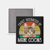 Leicht von Maine-Coons abgelenkt Magnet (Vorderseite/Rückseite)