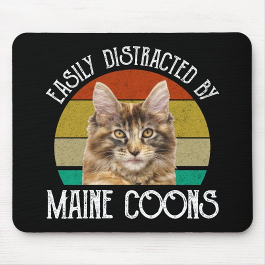 Leicht von Maine-Coons abgelenkt Mousepad (Vorne)