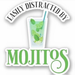 Leicht von Mojitos abgelenkt Aufkleber
