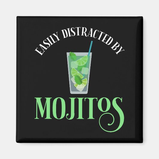 Leicht von Mojitos abgelenkt Magnet (Vorne)