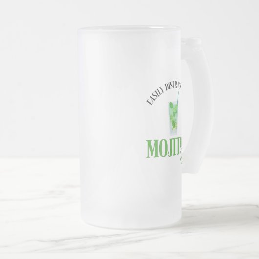 Leicht von Mojitos abgelenkt Mattglas Bierglas (VorderseiteRechts)
