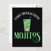 Leicht von Mojitos abgelenkt Postkarte (Vorne/Hinten)