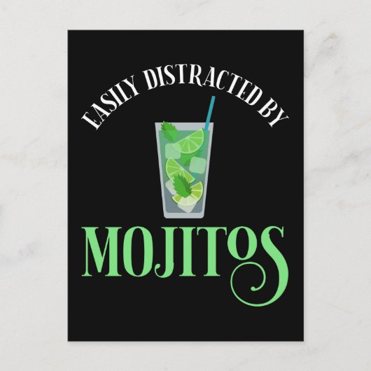 Leicht von Mojitos abgelenkt Postkarte (Vorderseite)