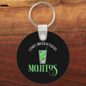 Leicht von Mojitos abgelenkt Schlüsselanhänger (Vorderseite)
