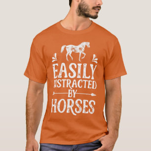 Leicht von Pferden abgelenkt Rennen Eq T-Shirt