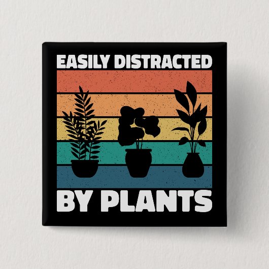 Leicht von Pflanze abgelenkt Gärtnern Liebhaber Fu Button (Vorderseite)