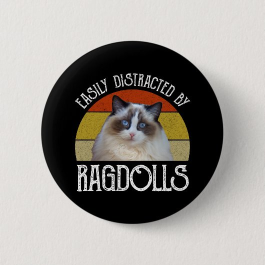 Leicht von Ragdolls abgelenkt Button (Vorderseite)