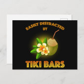 Leicht von Tiki Bars abgelenkt Postkarte (Vorne/Hinten)