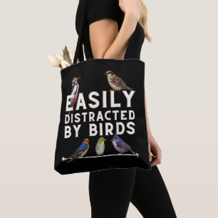 Leicht von Vögeln abgelenkt Funny Bird Lover & Bir Tasche