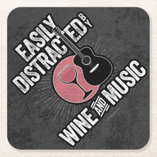 Leicht von Wein und Musik abgelenkt Rechteckiger Pappuntersetzer