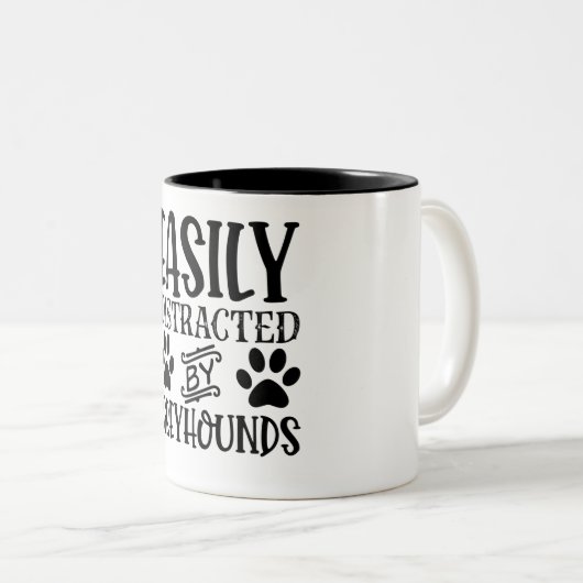 Leicht von Windhunden abgelenkt Zweifarbige Tasse (VorderseiteRechts)