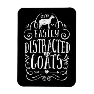Leicht von Ziegen abgelenkt Funny Goat Lover Gesch Magnet