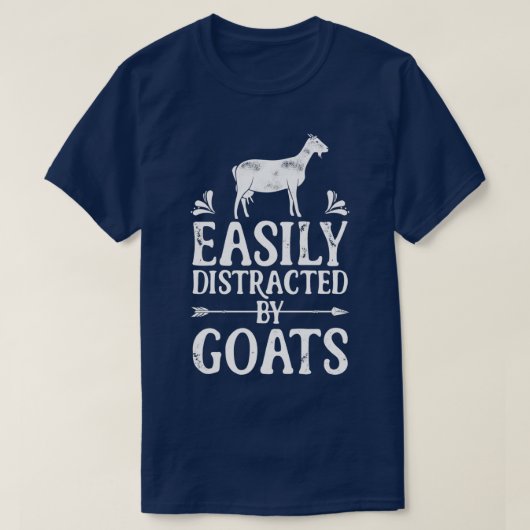 Leicht von Ziegen abgelenkt Funny Goat Lover Gesch T-Shirt (Design vorne)