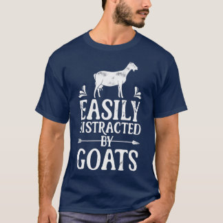 Leicht von Ziegen abgelenkt Funny Goat Lover Gesch T-Shirt