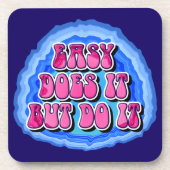 Leicht wird es 12 Step OM Erholung Slogan Getränkeuntersetzer (Vorderseite)