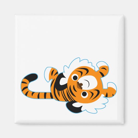Leicht zu bedienender Niedlicher Cartoon Tiger Mag Magnet (Vorne)