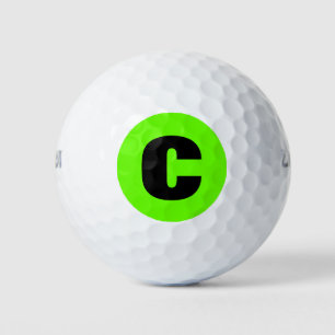 Leicht zu finden, helle grüne Golfer Monogramm Golfball