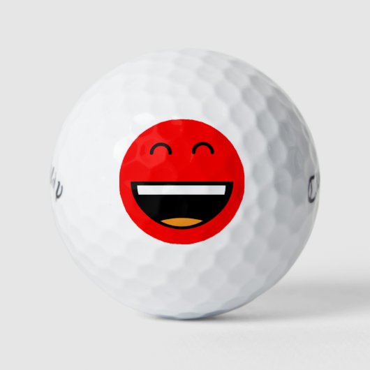 Leicht zu finden helle rote Emoji Golfball (Vorderseite)