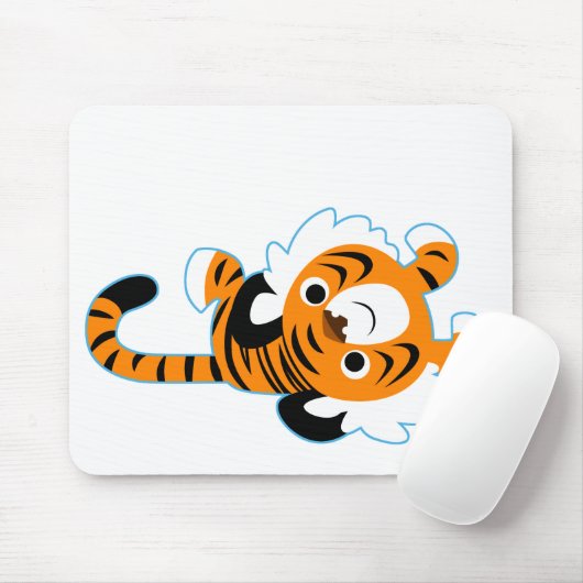 Leicht zu führender Niedlicher Cartoon Tiger Mouse Mousepad (Mit Mouse)