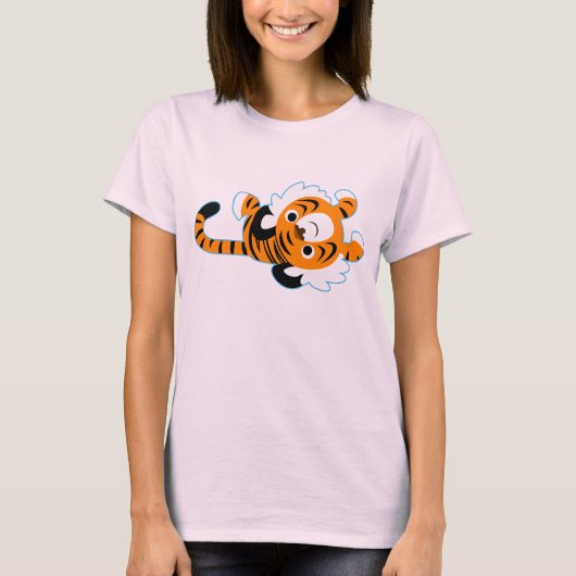 Leicht zu führender Niedlicher Cartoon Tiger Women T-Shirt (Vorderseite)