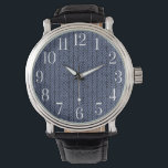 Leicht zu lesen große Zahlen Modernes Urban Blue Armbanduhr<br><div class="desc">Große Zahlen machen diese Uhr leichter lesbar. Blaues urbanes Muster mit weißen Zahlen. Einzigartiger Stil für die moderne Person.</div>