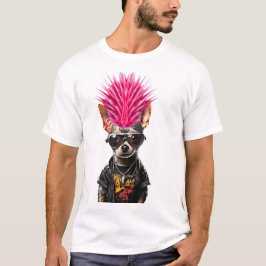 Leicht zwischen Kostüm punk Chihuahua rosa T-Shirt