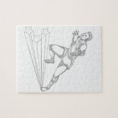 Leichtathlet-Betriebs-Gekritzel-Kunst Puzzle (Horizontal)