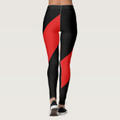 Leichtathletik, dynamisch Schwarz und Rot Leggings (Rückseite)
