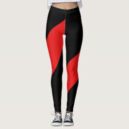 Leichtathletik, dynamisch Schwarz und Rot Leggings