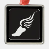 Leichtathletik-Ikone Silbernes Ornament (Vorne)