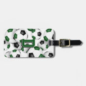 Leichtathletik-Schwarzfußbälle in Monogramm Gepäckanhänger (Vorderseite horizontal)