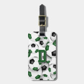 Leichtathletik-Schwarzfußbälle in Monogramm Gepäckanhänger (Vorderseite vertikal)